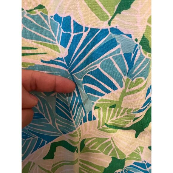 Lilly Pulitzer Size 10 Halter Dress Green Blue White Trim GUC (Stain) - Picture 6 of 7